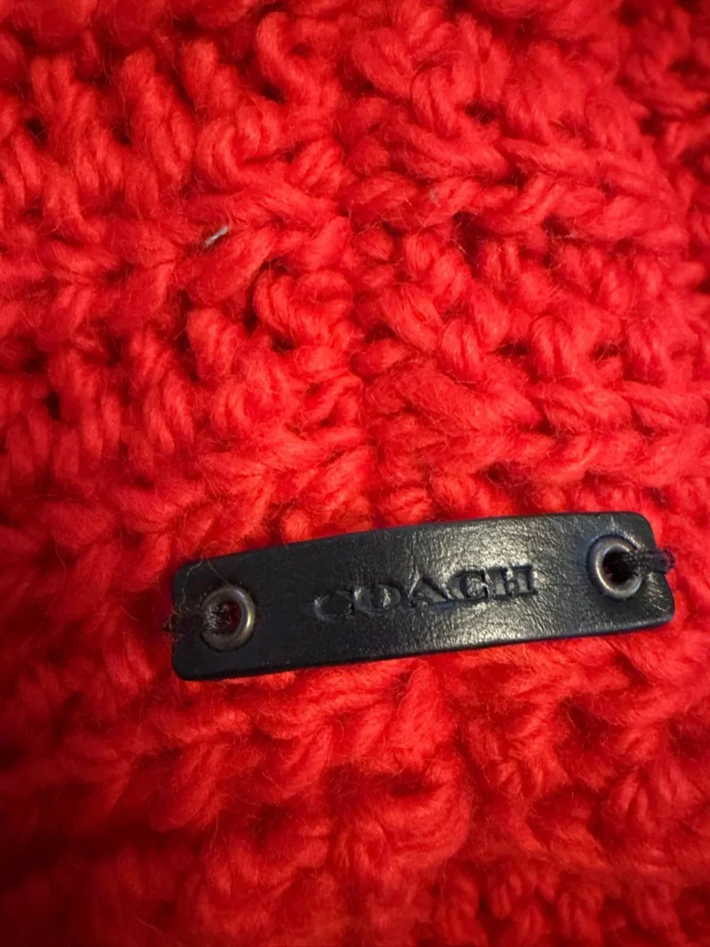 Coach Red/Orange Chunky Knit Infinity Scarf - Women Accessories - Picture 4 of 5